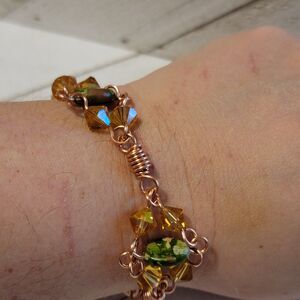 Handmade Copper Jasper Chain Bracelet